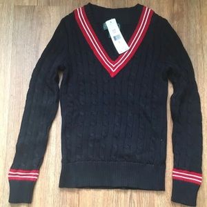 Women’s Ralph Lauren V-Neck Cable Knit Sweater